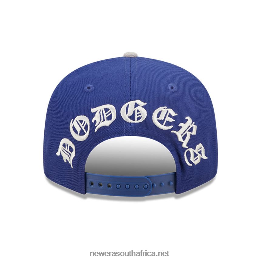LA Dodgers MLB Black Letter Arch Blue 9FIFTY Snapback Cap New Era TRBRBN1985