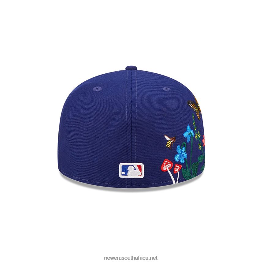 LA Dodgers MLB Blooming Dark Blue 59FIFTY Fitted Cap New Era TRBRBN1126
