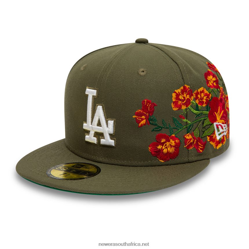 LA Dodgers MLB Floral Dark Green 59FIFTY Fitted Cap New Era TRBRBN257