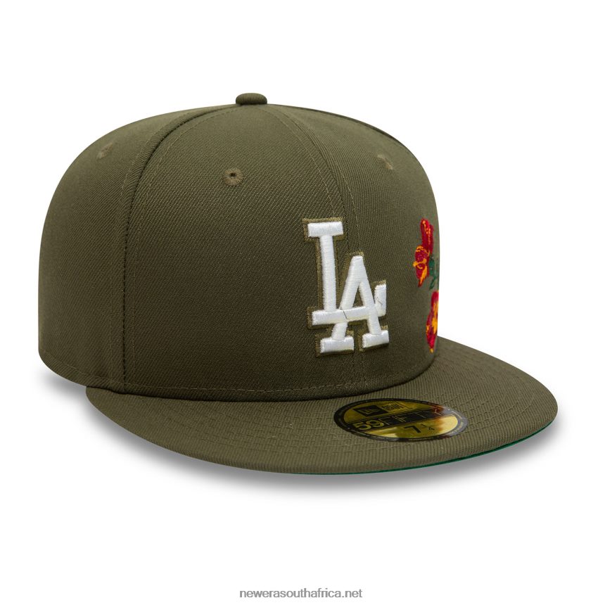 LA Dodgers MLB Floral Dark Green 59FIFTY Fitted Cap New Era TRBRBN257