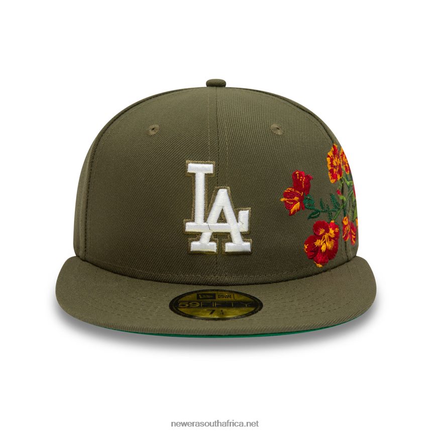 LA Dodgers MLB Floral Dark Green 59FIFTY Fitted Cap New Era TRBRBN257