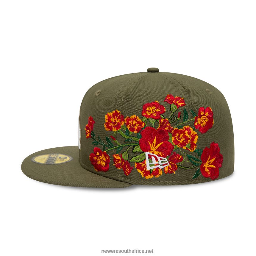 LA Dodgers MLB Floral Dark Green 59FIFTY Fitted Cap New Era TRBRBN257