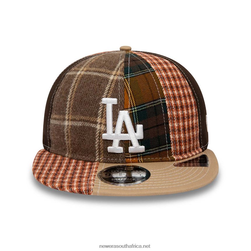 LA Dodgers MLB Patch Panel Light Beige 9FIFTY Snapback Cap New Era TRBRBN1882