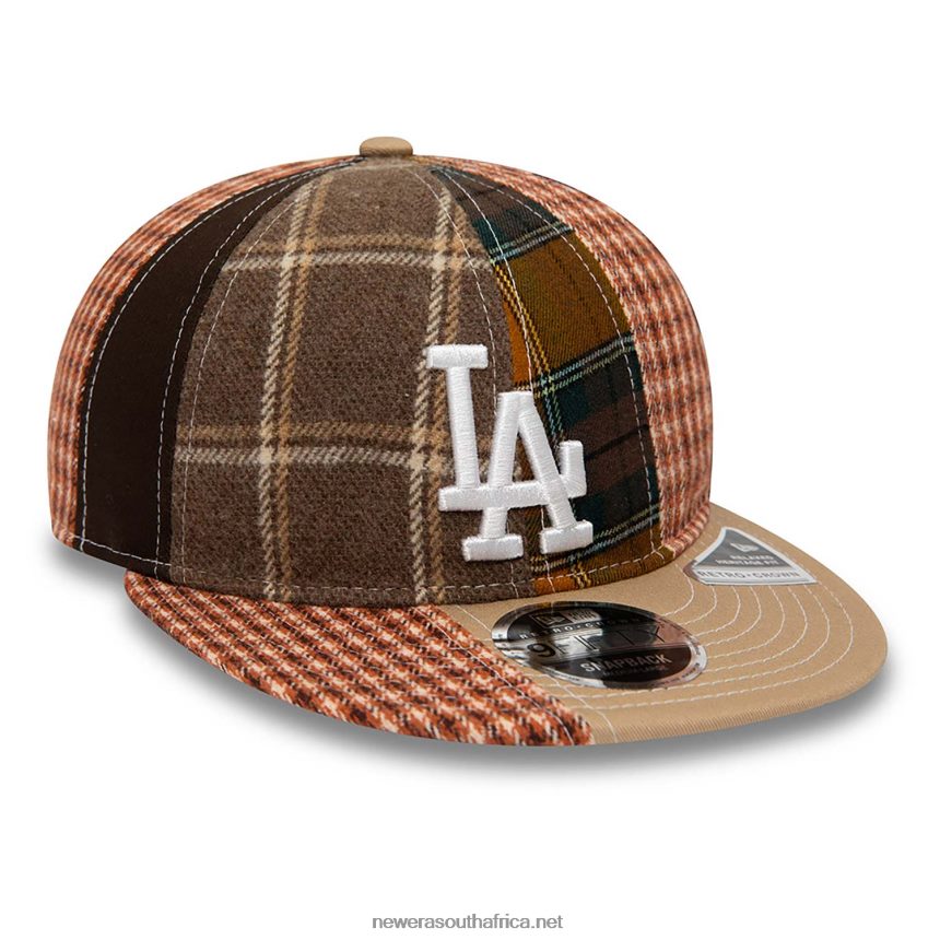 LA Dodgers MLB Patch Panel Light Beige 9FIFTY Snapback Cap New Era TRBRBN1882