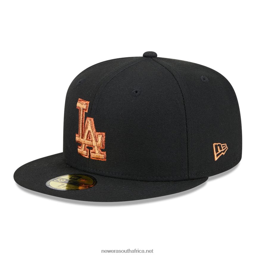 LA Dodgers Metallic Pop Black 59FIFTY Fitted Cap New Era TRBRBN252