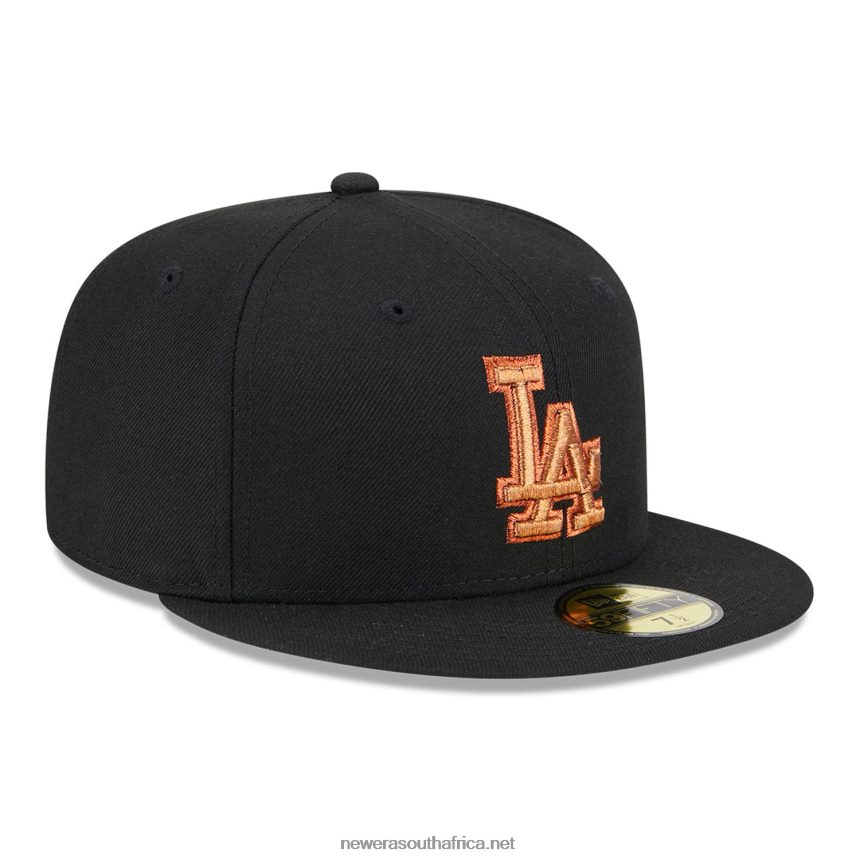 LA Dodgers Metallic Pop Black 59FIFTY Fitted Cap New Era TRBRBN252