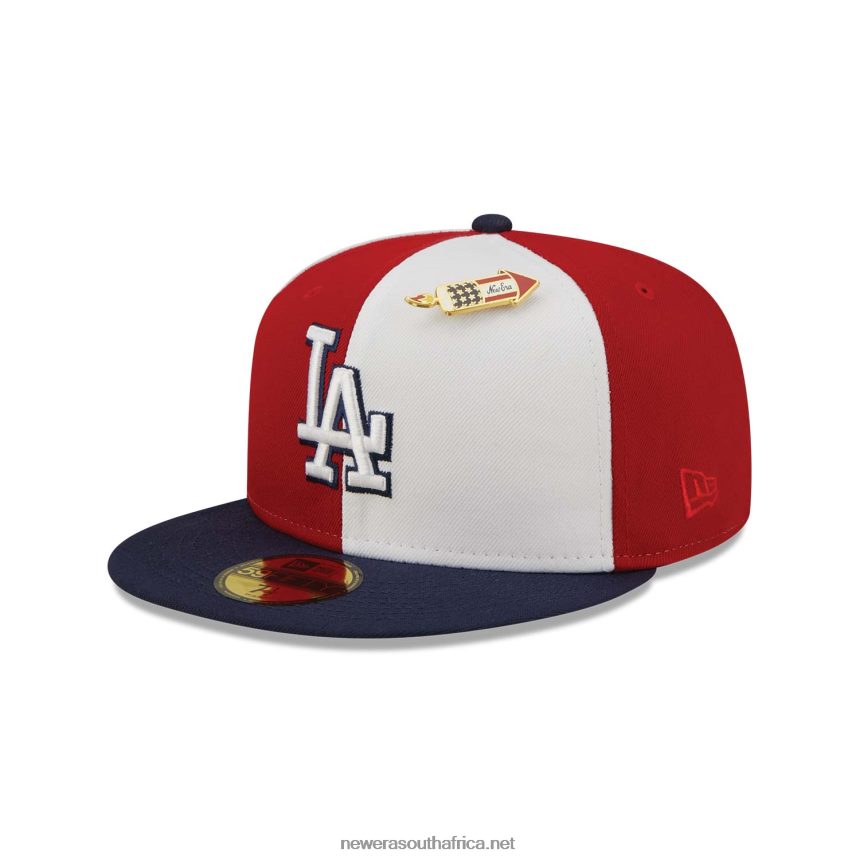 LA Dodgers Pinwheel Americana Red 59FIFTY Fitted Cap New Era TRBRBN779