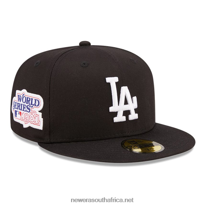 LA Dodgers Side Patch Black 59FIFTY Fitted Cap New Era TRBRBN537