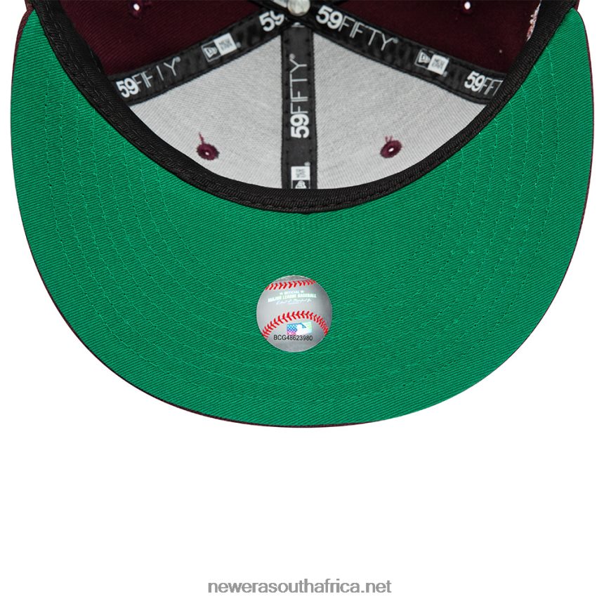 LA Dodgers Side Patch Maroon 59FIFTY Fitted Cap New Era TRBRBN609