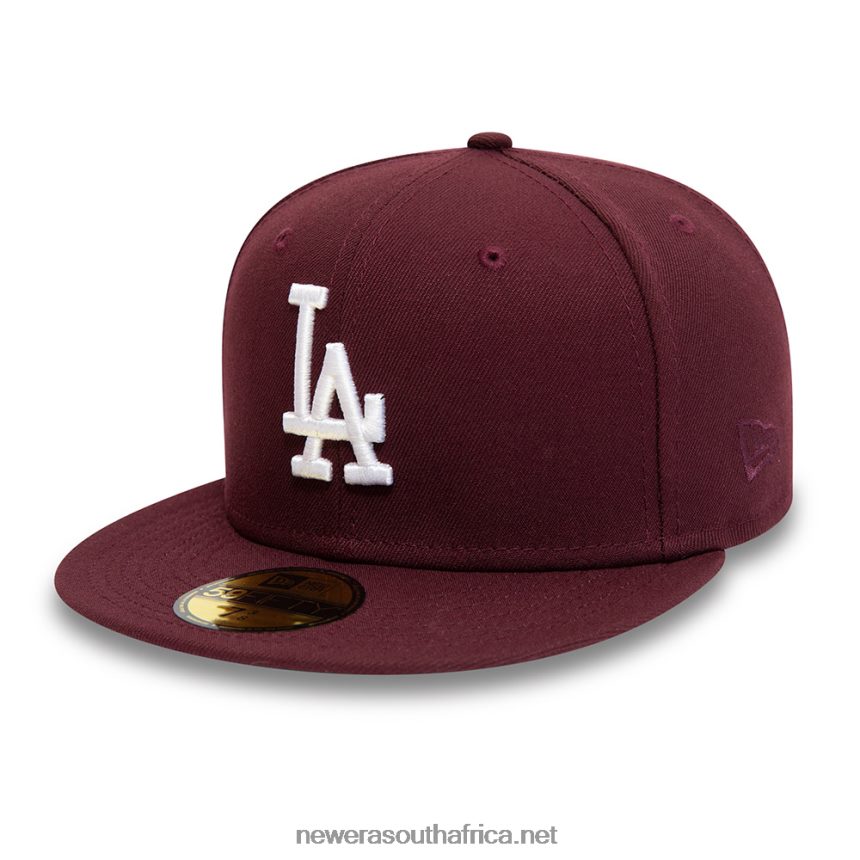 LA Dodgers Side Patch Maroon 59FIFTY Fitted Cap New Era TRBRBN609