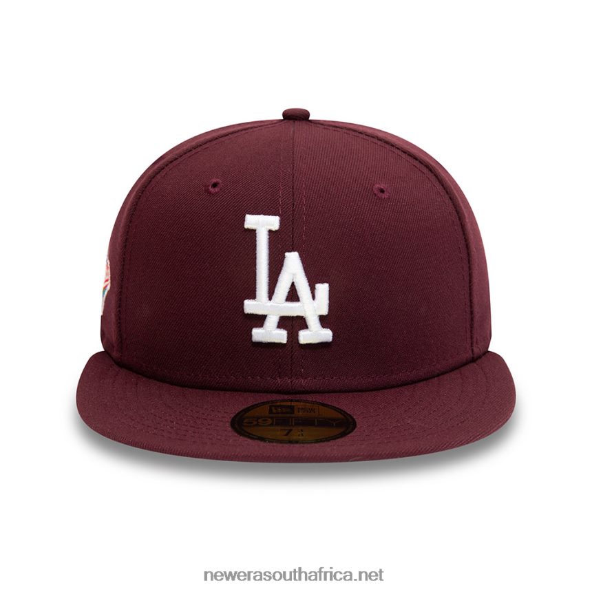 LA Dodgers Side Patch Maroon 59FIFTY Fitted Cap New Era TRBRBN609