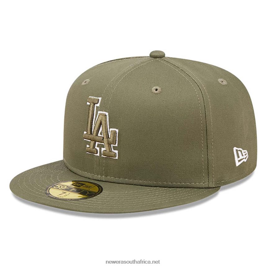 LA Dodgers Team Outline Medium Green 59FIFTY Fitted Cap New Era TRBRBN1399