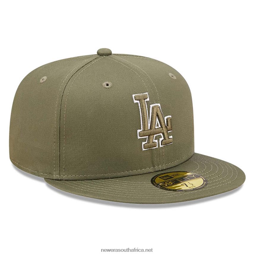 LA Dodgers Team Outline Medium Green 59FIFTY Fitted Cap New Era TRBRBN1399