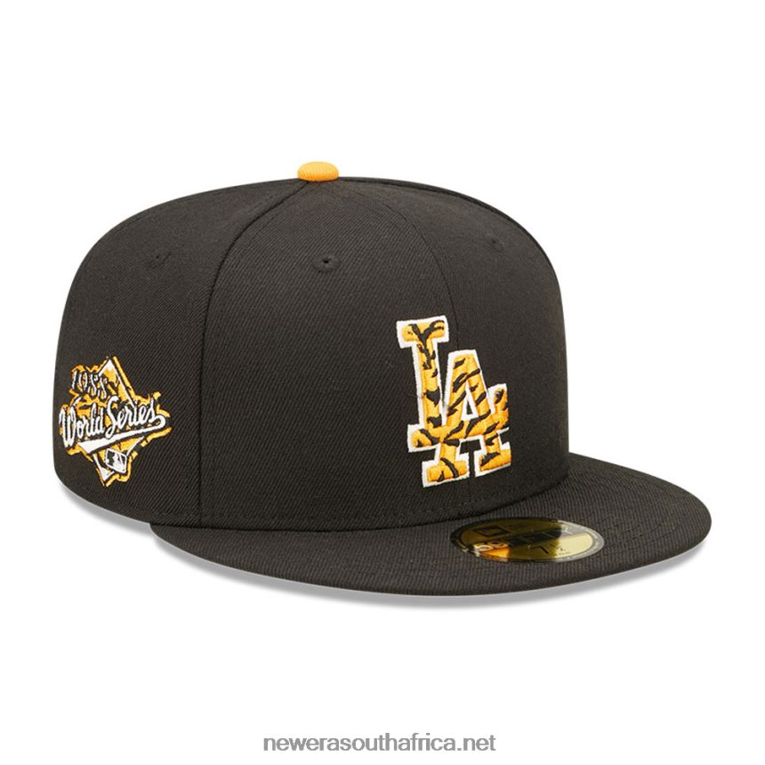 LA Dodgers Tiger Fill Black 59FIFTY Fitted Cap New Era TRBRBN1032