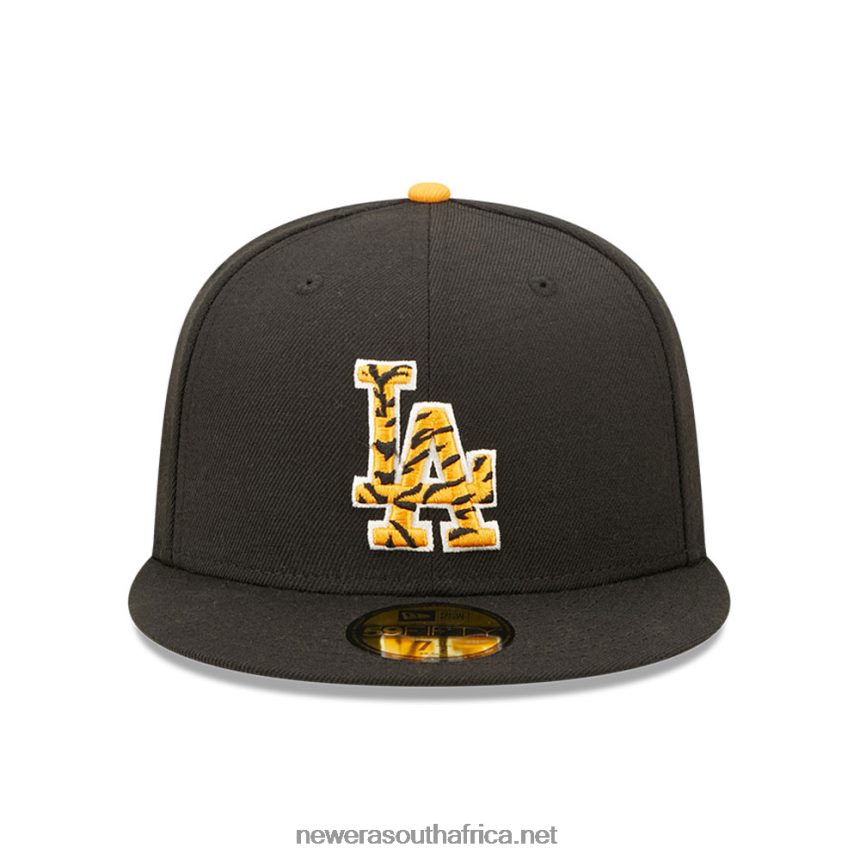 LA Dodgers Tiger Fill Black 59FIFTY Fitted Cap New Era TRBRBN1032