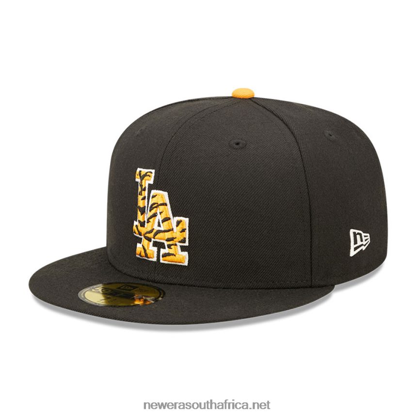 LA Dodgers Tiger Fill Black 59FIFTY Fitted Cap New Era TRBRBN1032