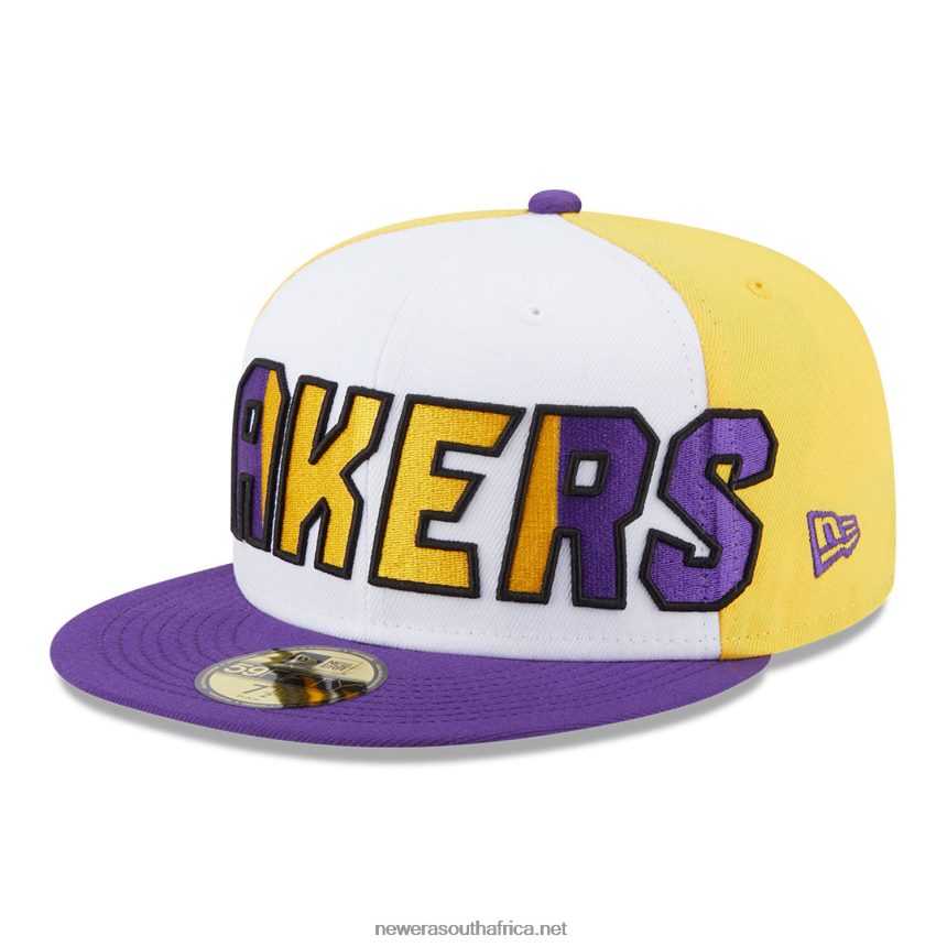 LA Lakers NBA Back Half Purple 59FIFTY Fitted Cap New Era TRBRBN692