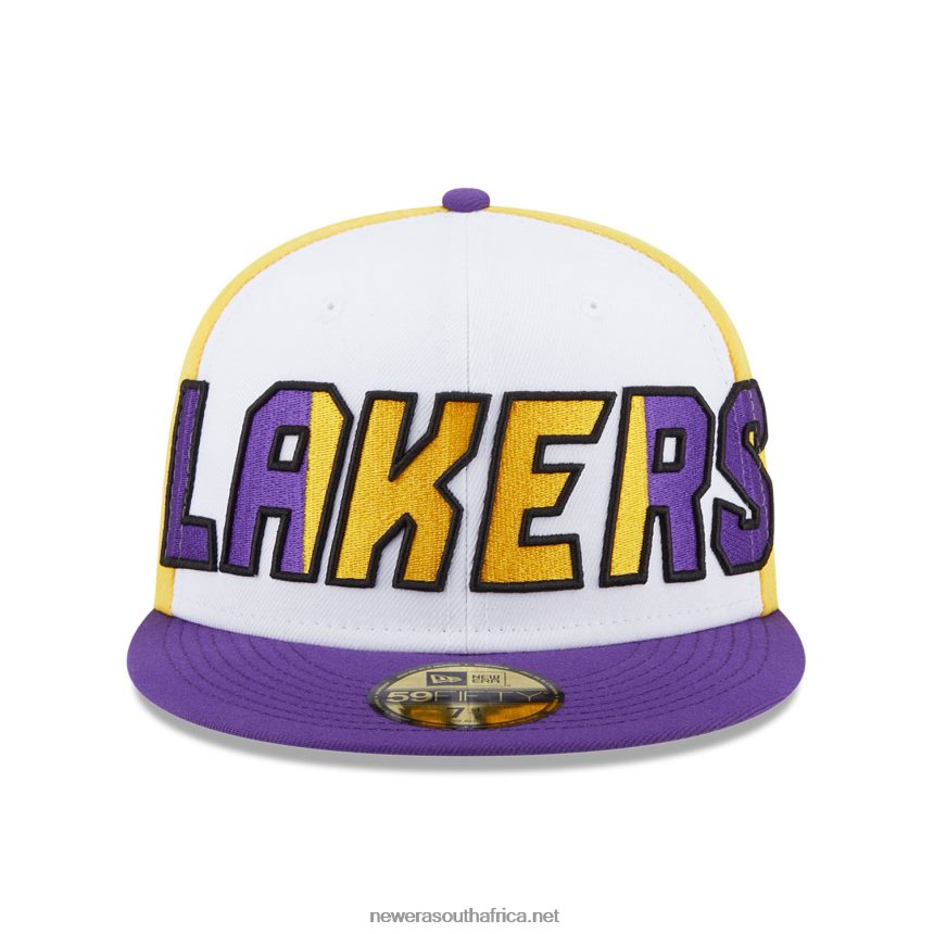 LA Lakers NBA Back Half Purple 59FIFTY Fitted Cap New Era TRBRBN692