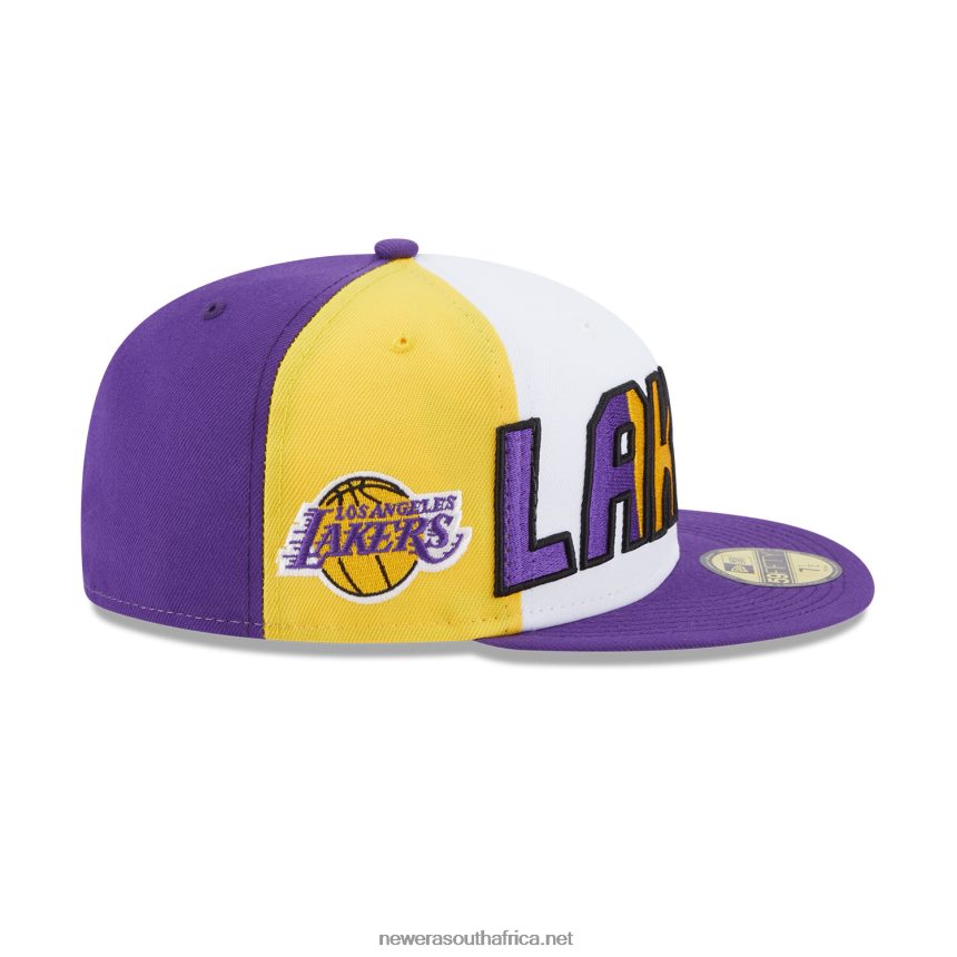 LA Lakers NBA Back Half Purple 59FIFTY Fitted Cap New Era TRBRBN692