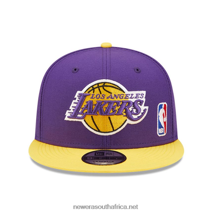 LA Lakers NBA Black Letter Arch Purple 9FIFTY Snapback Cap New Era TRBRBN2041