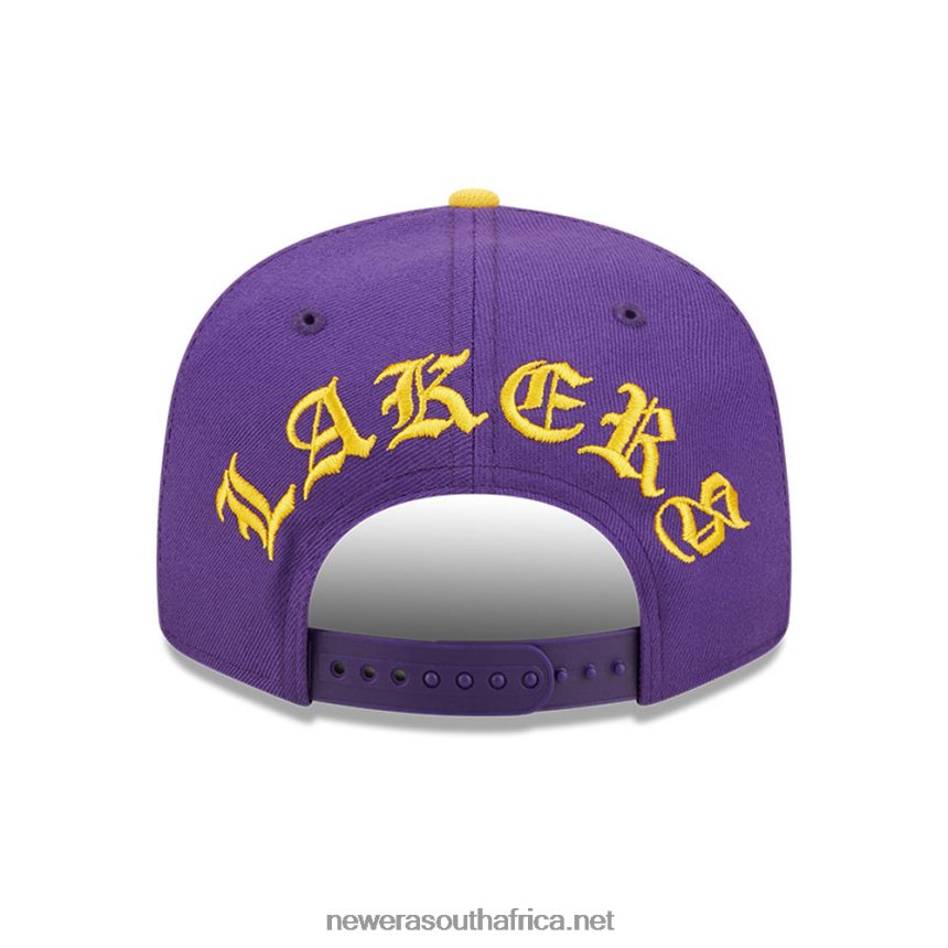 LA Lakers NBA Black Letter Arch Purple 9FIFTY Snapback Cap New Era TRBRBN2041