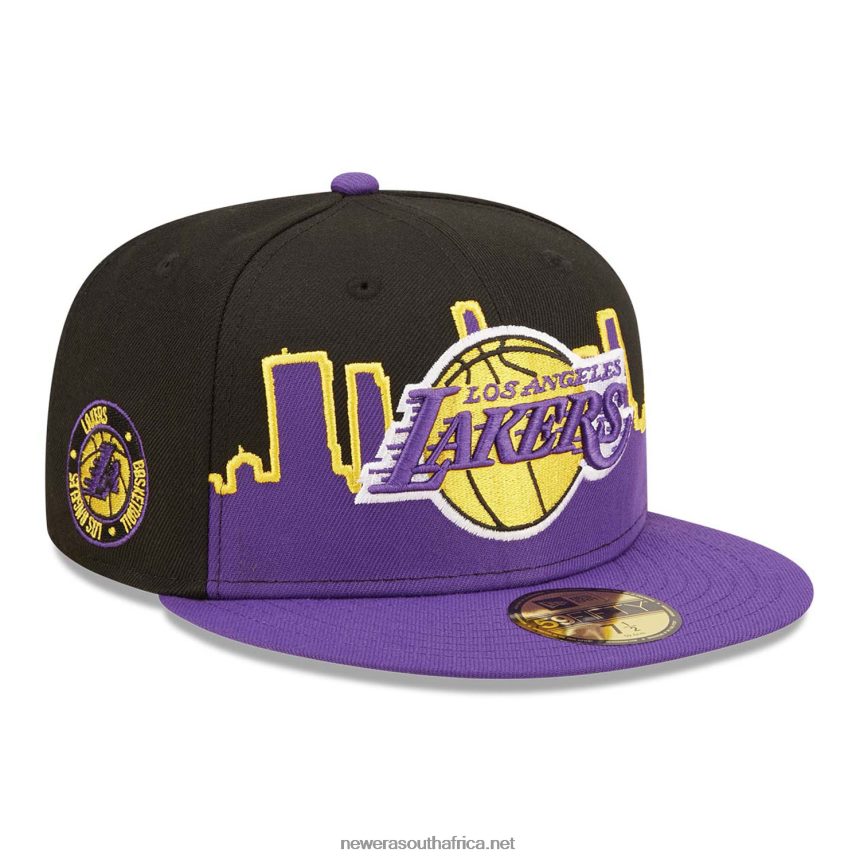 LA Lakers NBA Tip Off 2022 Black 59FIFTY Fitted Cap New Era TRBRBN1129
