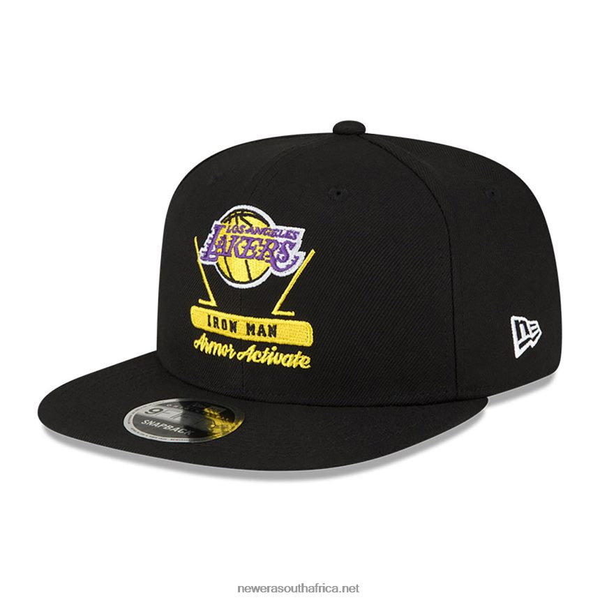 LA Lakers NBA x Marvel Iron Man Black 9FIFTY Snapback Cap New Era TRBRBN1948