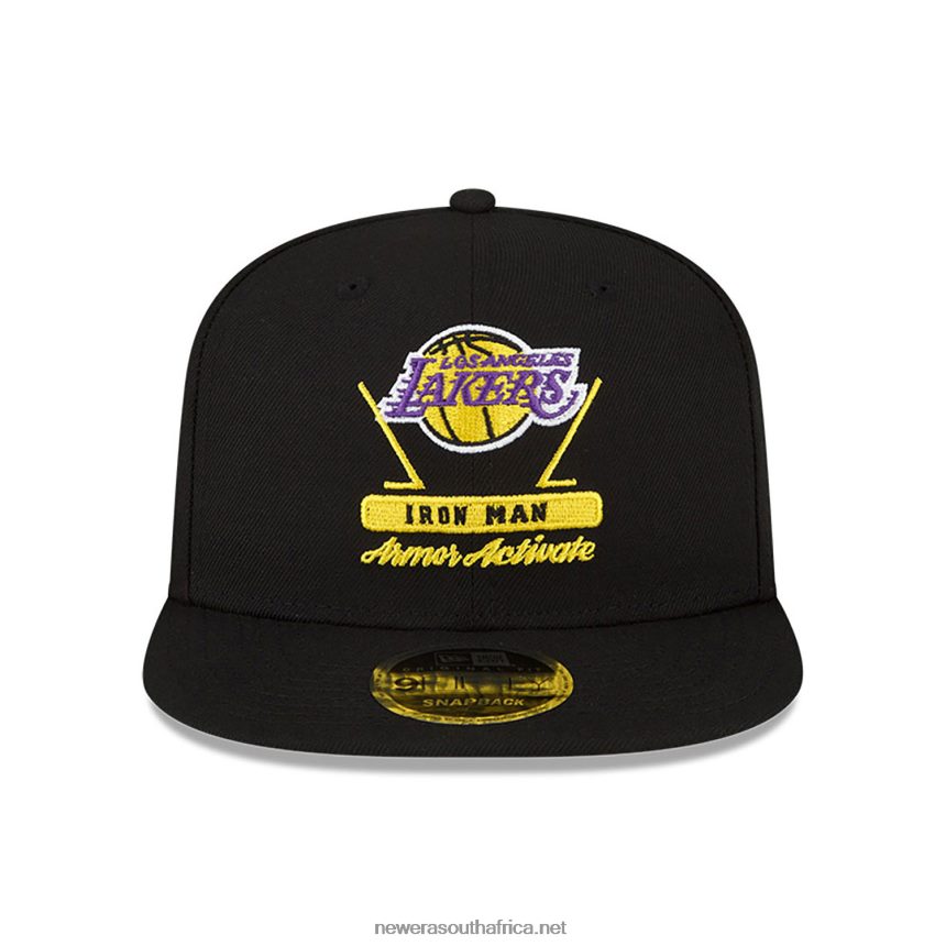 LA Lakers NBA x Marvel Iron Man Black 9FIFTY Snapback Cap New Era TRBRBN1948