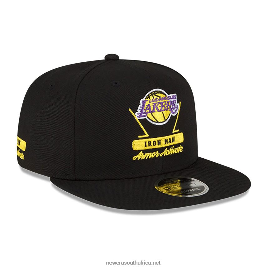 LA Lakers NBA x Marvel Iron Man Black 9FIFTY Snapback Cap New Era TRBRBN1948