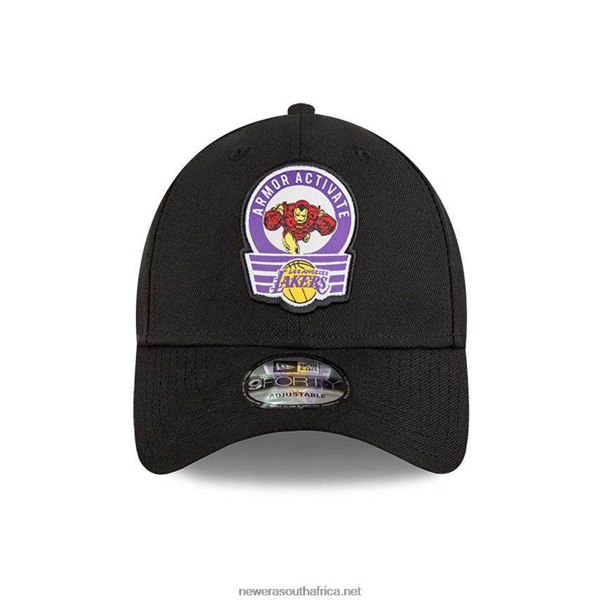 LA Lakers NBA x Marvel Iron Man Black 9FORTY Adjustable Cap New Era TRBRBN1579