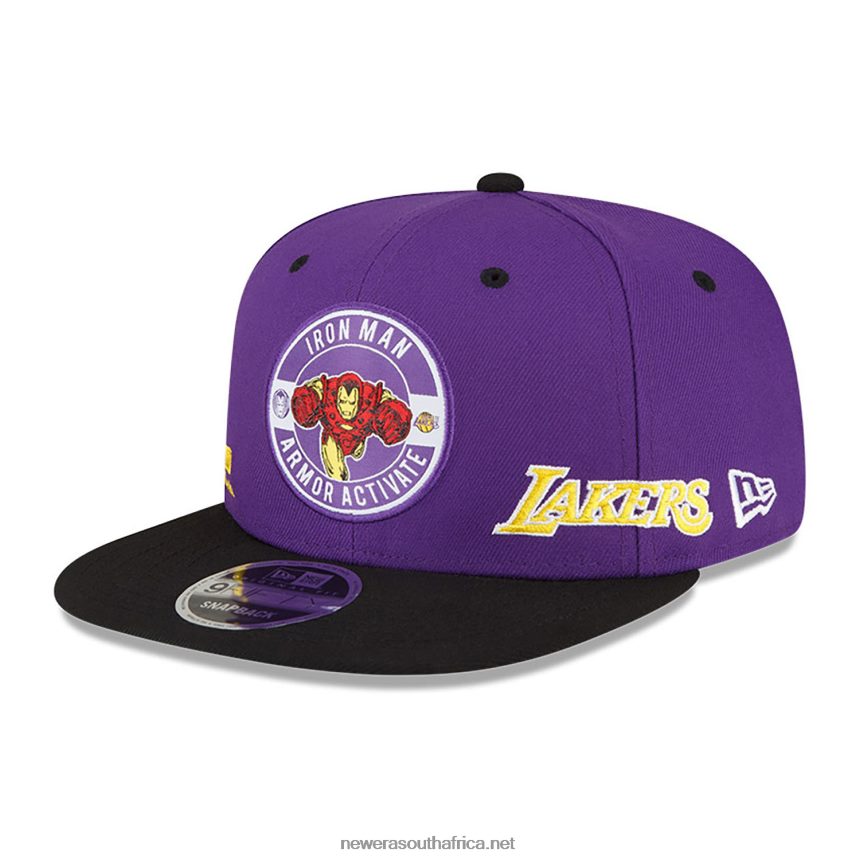 LA Lakers NBA x Marvel Iron Man Purple 9FIFTY Snapback Cap New Era TRBRBN1906