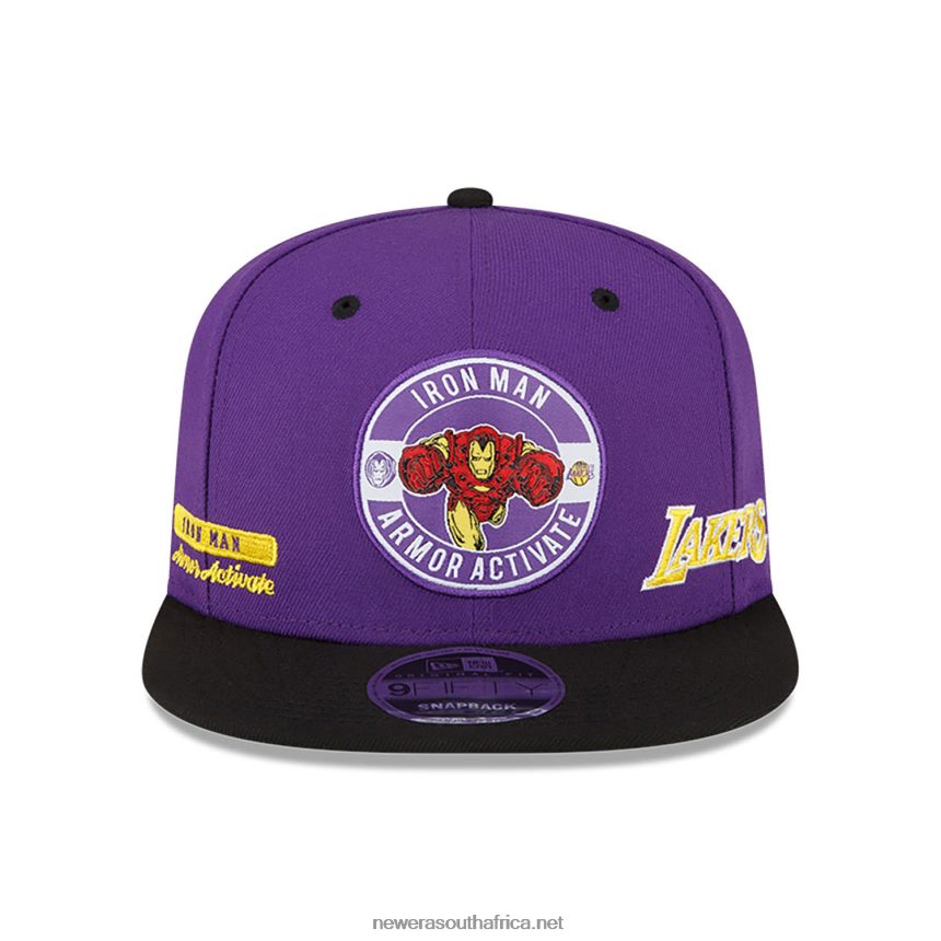 LA Lakers NBA x Marvel Iron Man Purple 9FIFTY Snapback Cap New Era TRBRBN1906