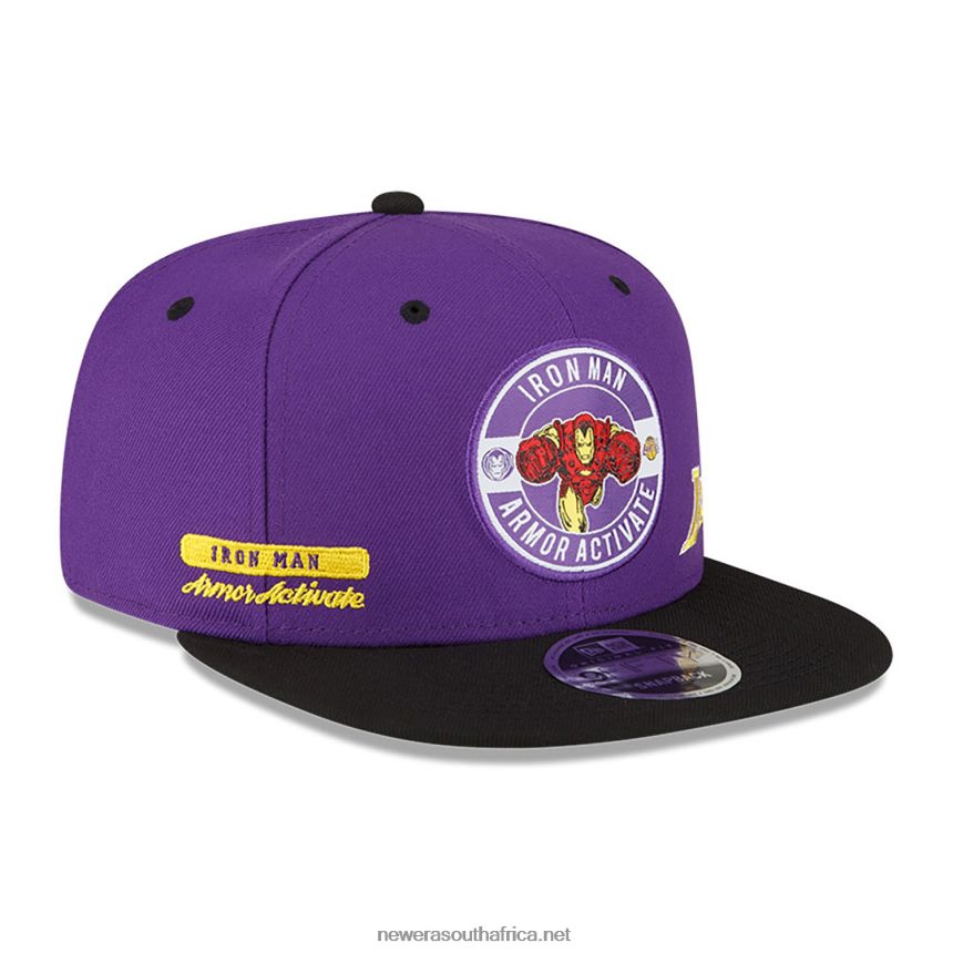 LA Lakers NBA x Marvel Iron Man Purple 9FIFTY Snapback Cap New Era TRBRBN1906