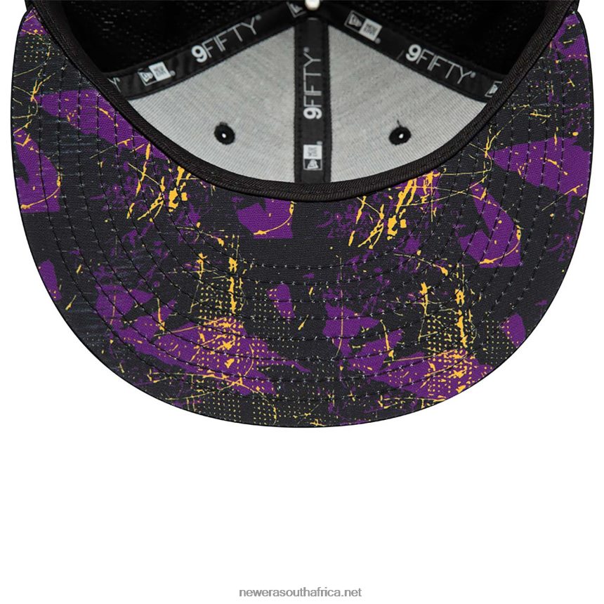 LA Lakers Print Infill Black 9FIFTY Snapback Cap New Era TRBRBN2136
