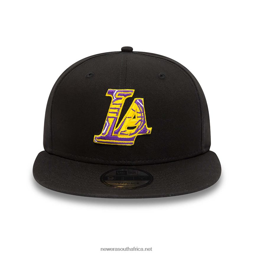 LA Lakers Team Infill Logo Black 9FIFTY Snapback Cap New Era TRBRBN2072