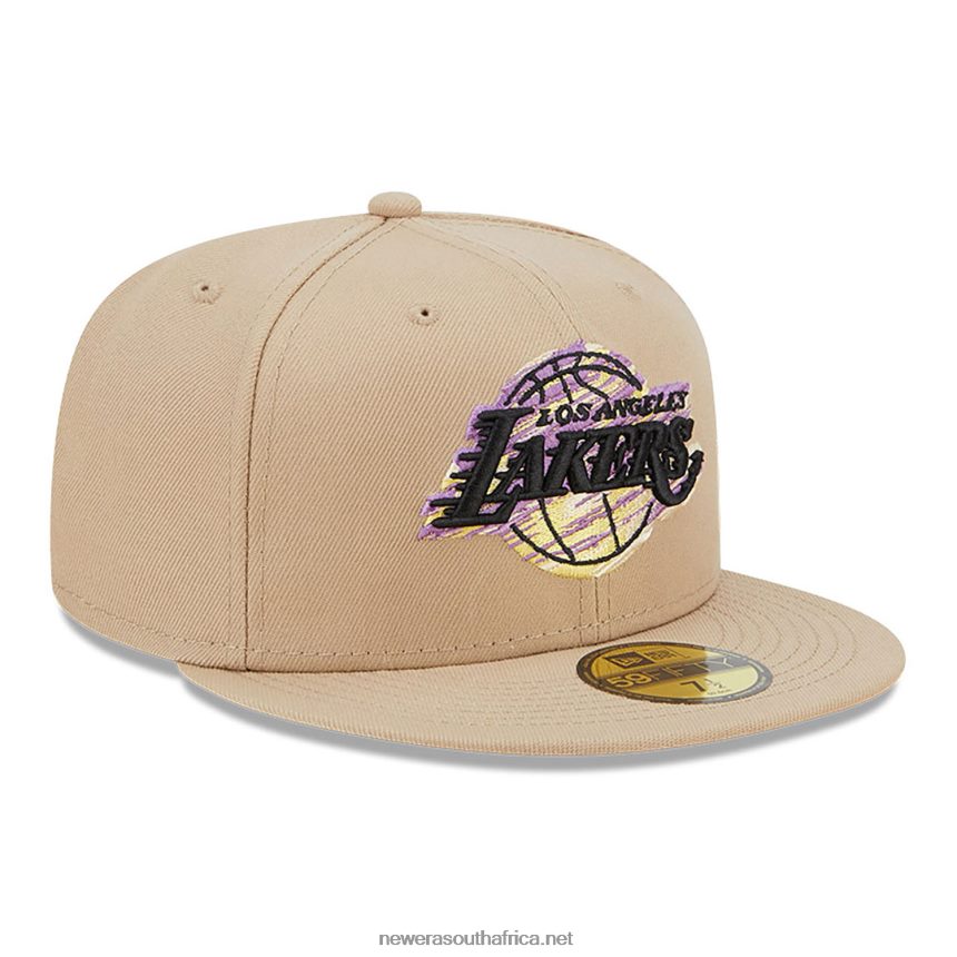 LA Lakers Team Neon Beige 59FIFTY Fitted Cap New Era TRBRBN444
