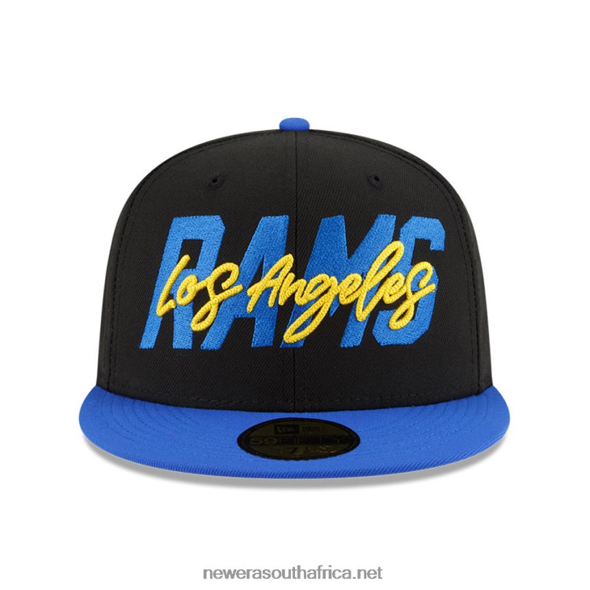 LA Rams NFL Draft Black 59FIFTY Fitted Cap New Era TRBRBN59
