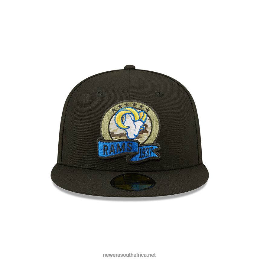 LA Rams NFL Salute to Service Black 59FIFTY Fitted Cap New Era TRBRBN1121