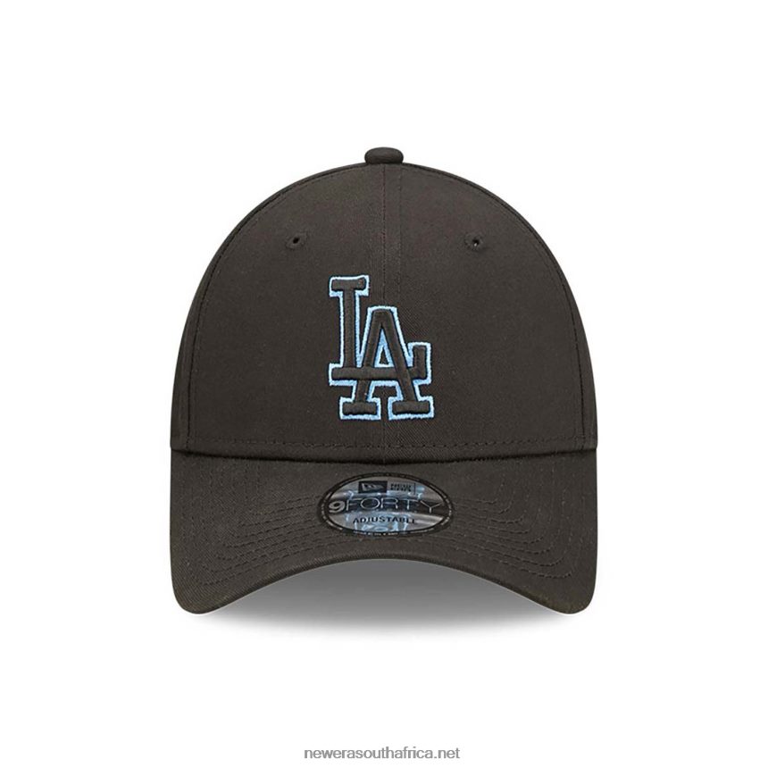 La Dodgers Team Outline Black 9FORTY Adjustable Cap New Era TRBRBN1603