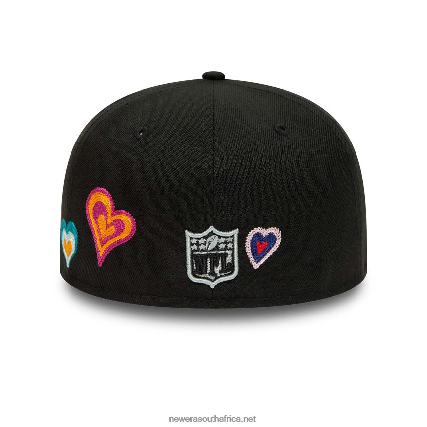 Las Vegas Raiders Chain Stitch Heart Black 59FIFTY Fitted Cap New Era TRBRBN473