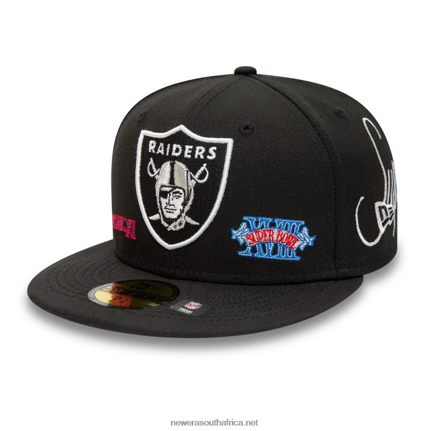 Las Vegas Raiders Historic Champs Black 59FIFTY Fitted Cap New Era TRBRBN220