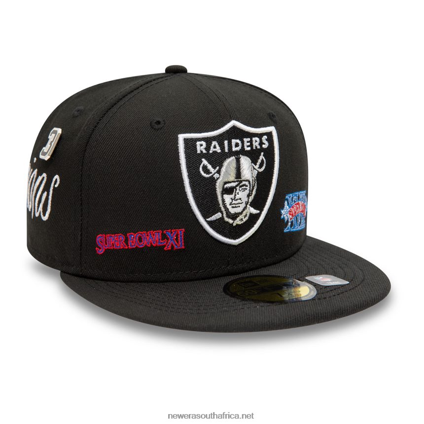 Las Vegas Raiders Historic Champs Black 59FIFTY Fitted Cap New Era TRBRBN220