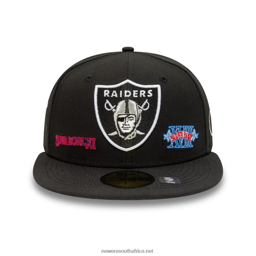 Las Vegas Raiders Historic Champs Black 59FIFTY Fitted Cap New Era TRBRBN220