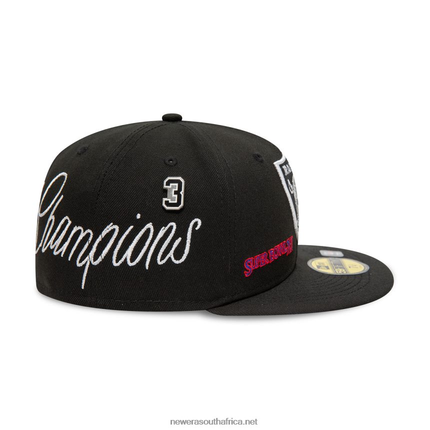 Las Vegas Raiders Historic Champs Black 59FIFTY Fitted Cap New Era TRBRBN220