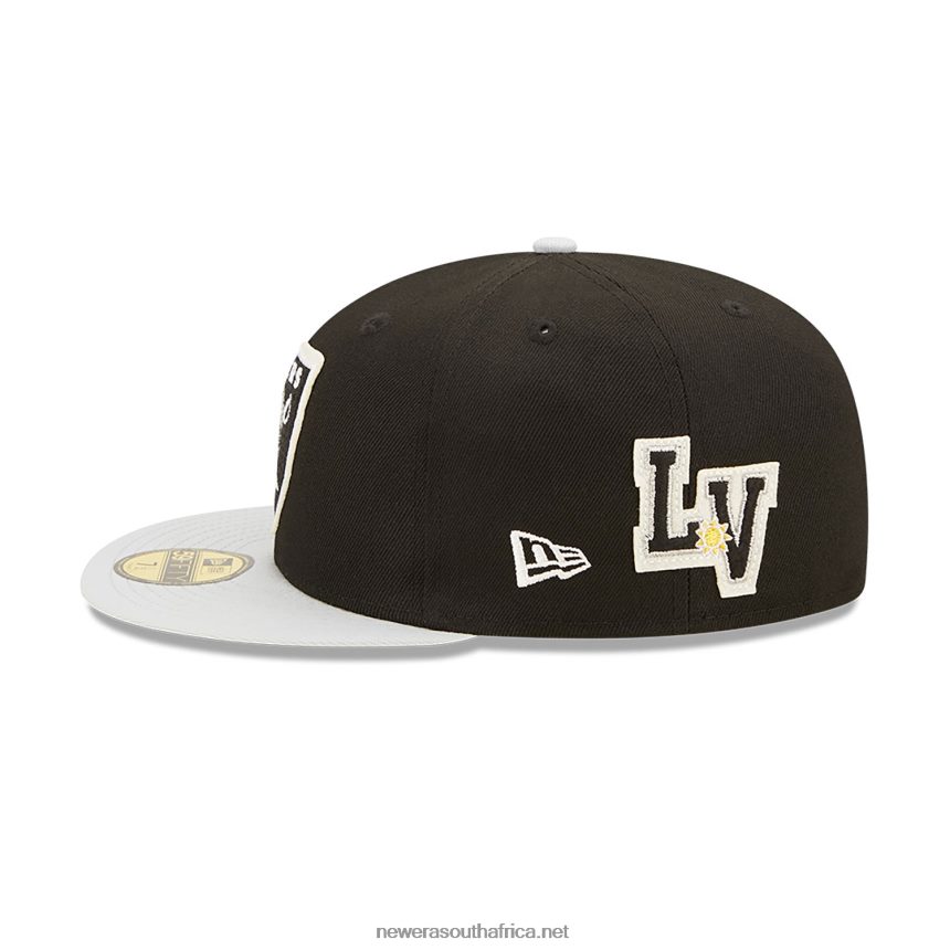 Las Vegas Raiders NE Letterman Black 59FIFTY Fitted Cap New Era TRBRBN768