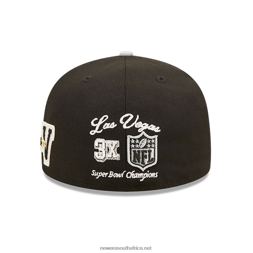 Las Vegas Raiders NE Letterman Black 59FIFTY Fitted Cap New Era TRBRBN768