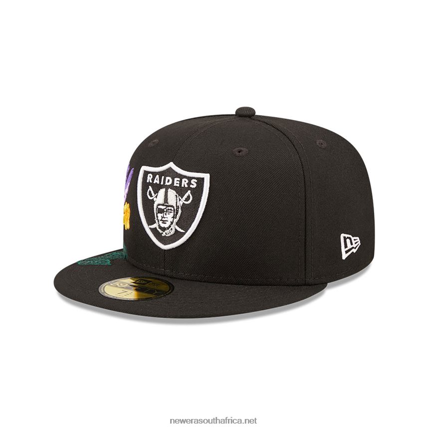 Las Vegas Raiders NFL Blooming Black 59FIFTY Fitted Cap New Era TRBRBN1365