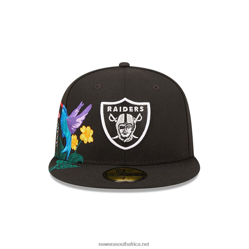 Las Vegas Raiders NFL Blooming Black 59FIFTY Fitted Cap New Era TRBRBN1365