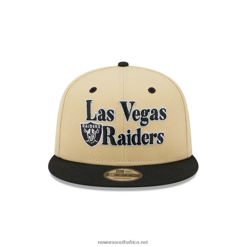 Las Vegas Raiders NFL Retro Cream 9FIFTY Snapback Cap New Era TRBRBN1995