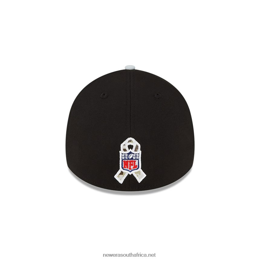 Las Vegas Raiders NFL Salute to Service Black 39THIRTY Stretch Fit Cap New Era TRBRBN2163